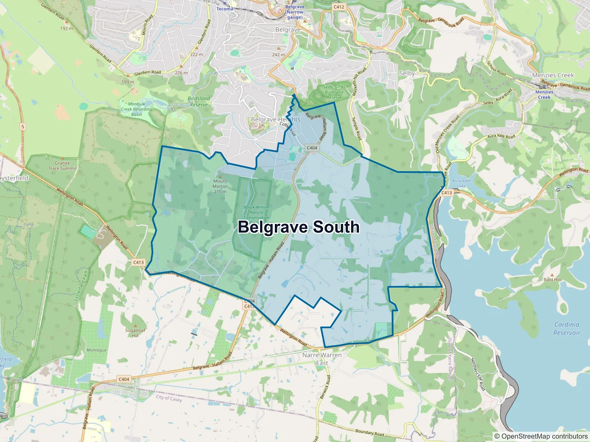 Map of Belgrave South, VIC, Australia