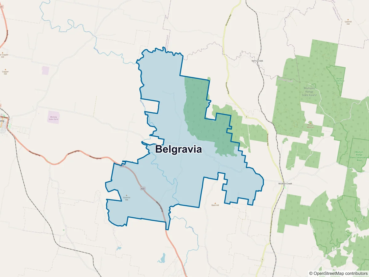Map of Belgravia, NSW, Australia