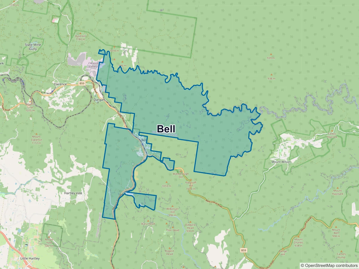 Map of Bell, NSW, Australia