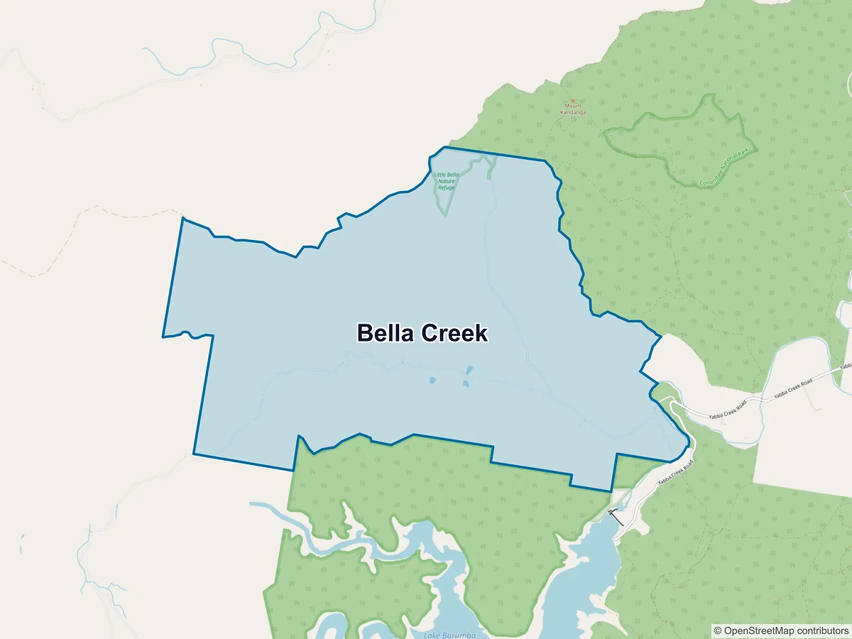 Map of Bella Creek, QLD, Australia