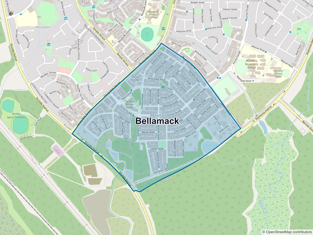 Map of Bellamack, NT, Australia
