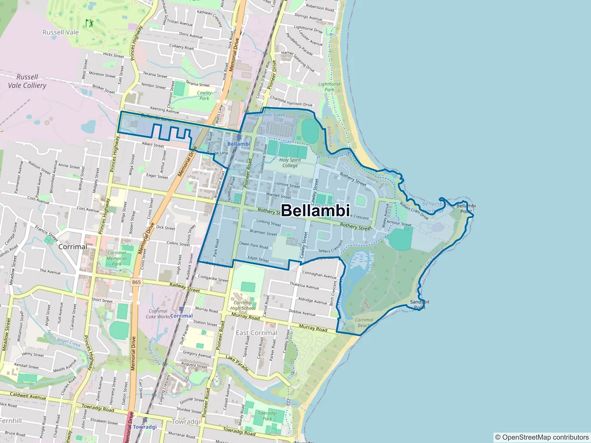 Map of Bellambi, NSW, Australia