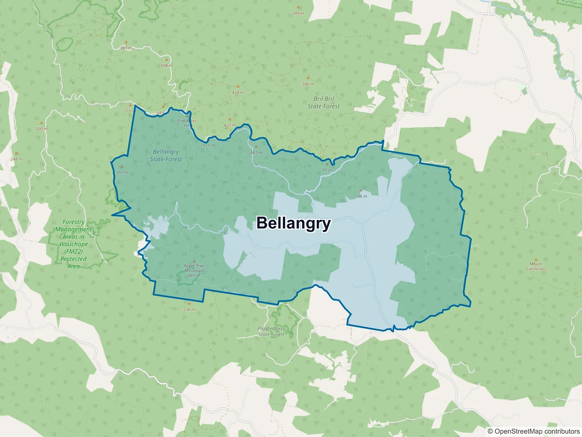 Map of Bellangry, NSW, Australia