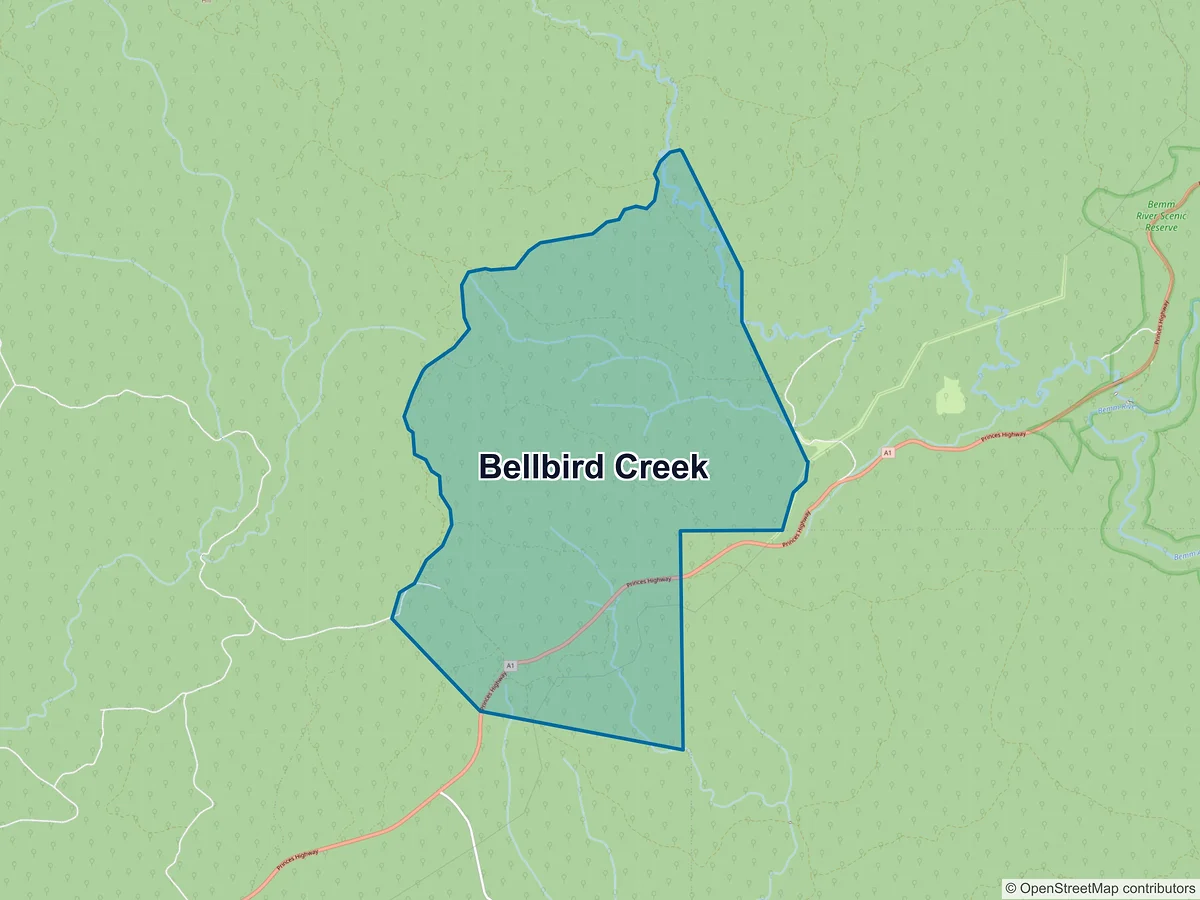 Map of Bellbird Creek, VIC, Australia