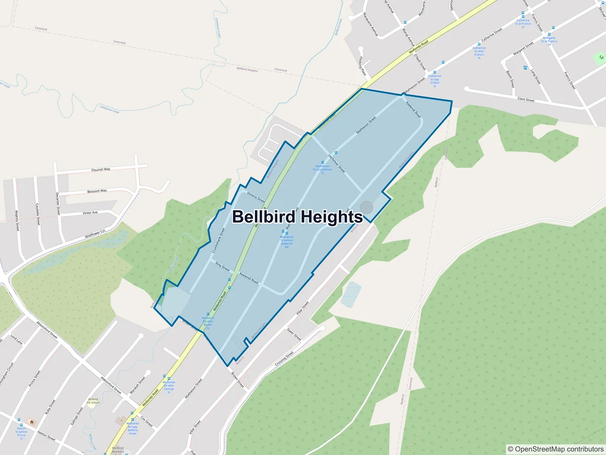 Map of Bellbird Heights, NSW, Australia