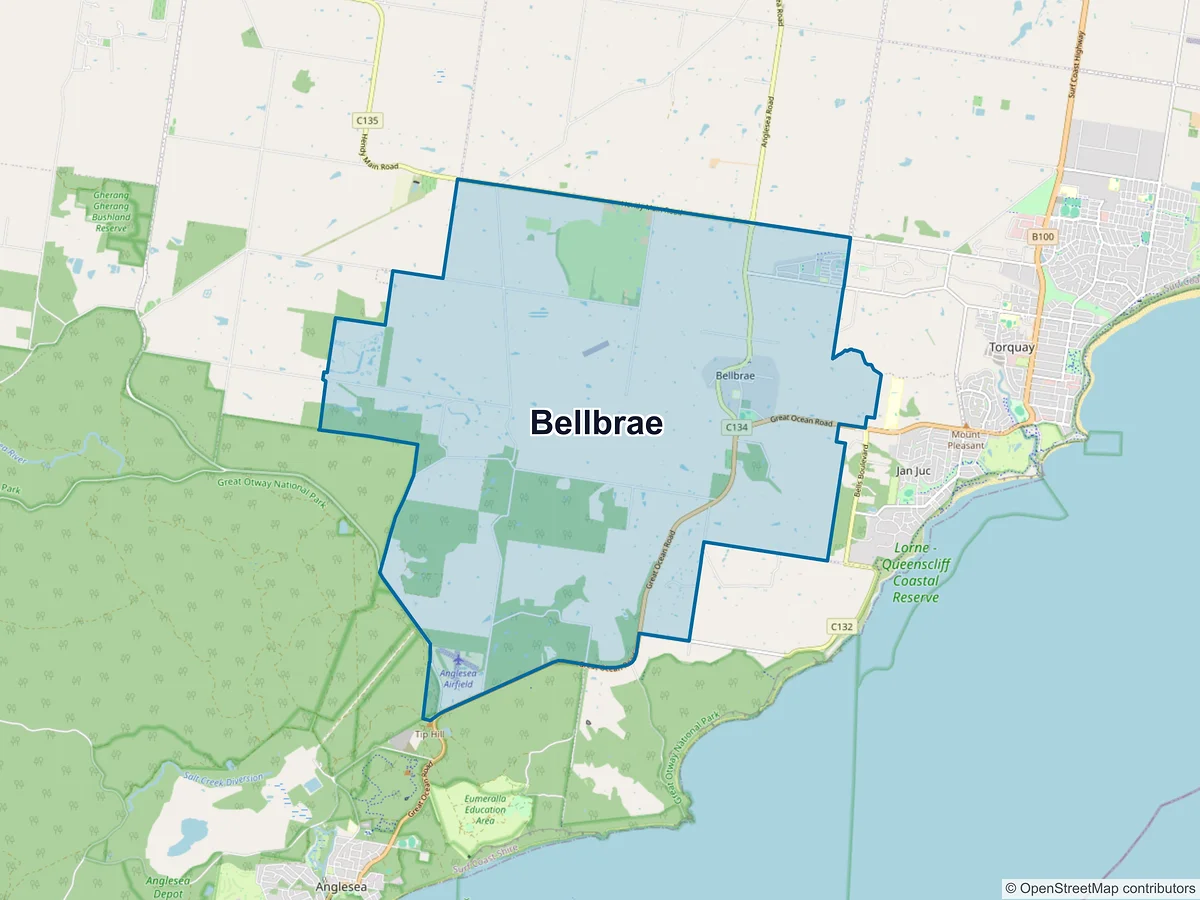 Map of Bellbrae, VIC, Australia