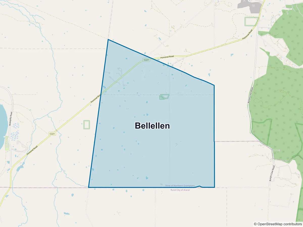 Map of Bellellen, VIC, Australia