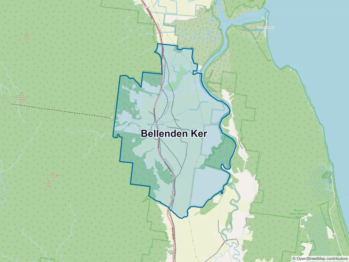 Map of Bellenden Ker, QLD, Australia