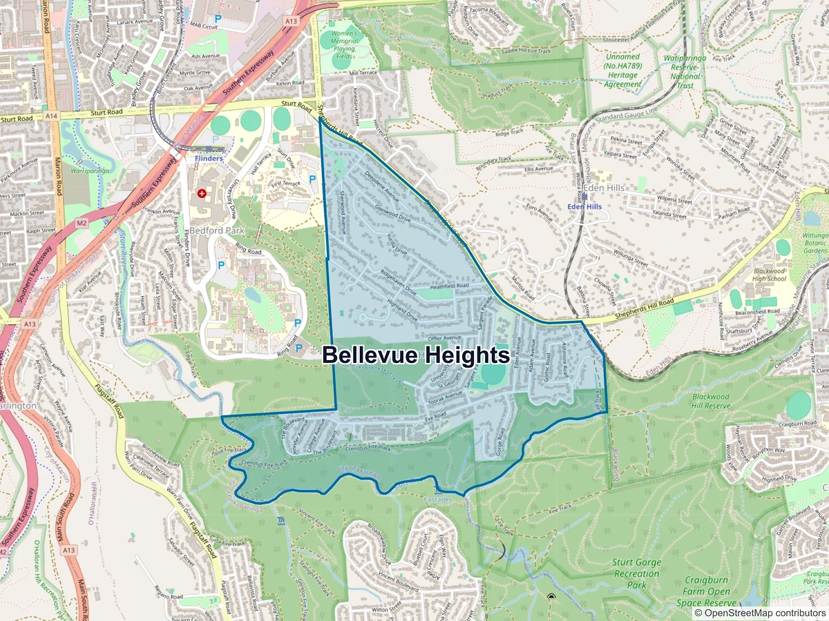 Map of Bellevue Heights, SA, Australia