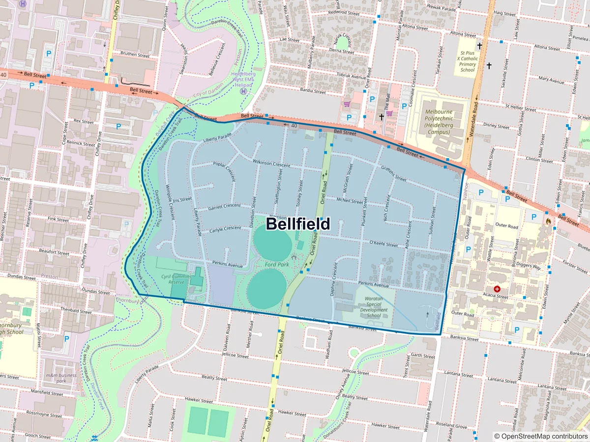 Map of Bellfield, VIC, Australia