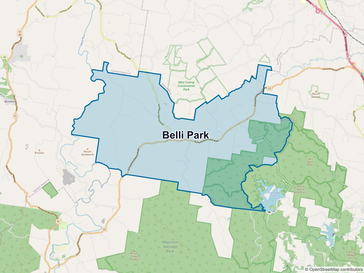 Map of Belli Park, QLD, Australia