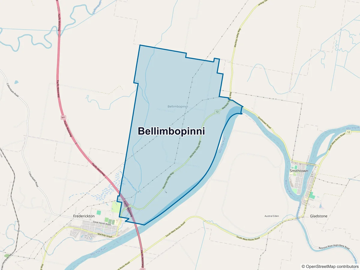 Map of Bellimbopinni, NSW, Australia