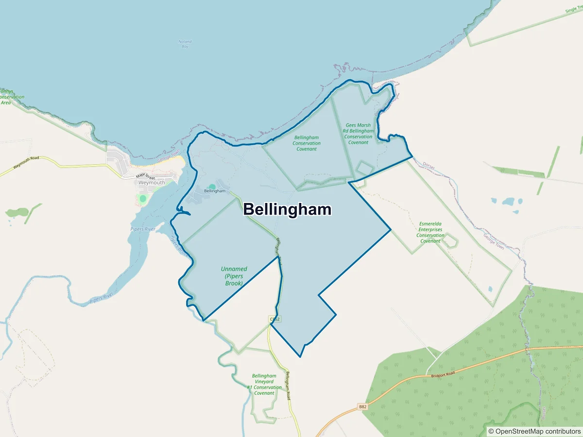 Map of Bellingham, TAS, Australia