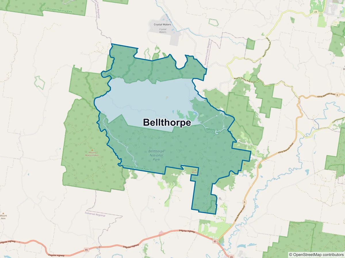 Map of Bellthorpe, QLD, Australia