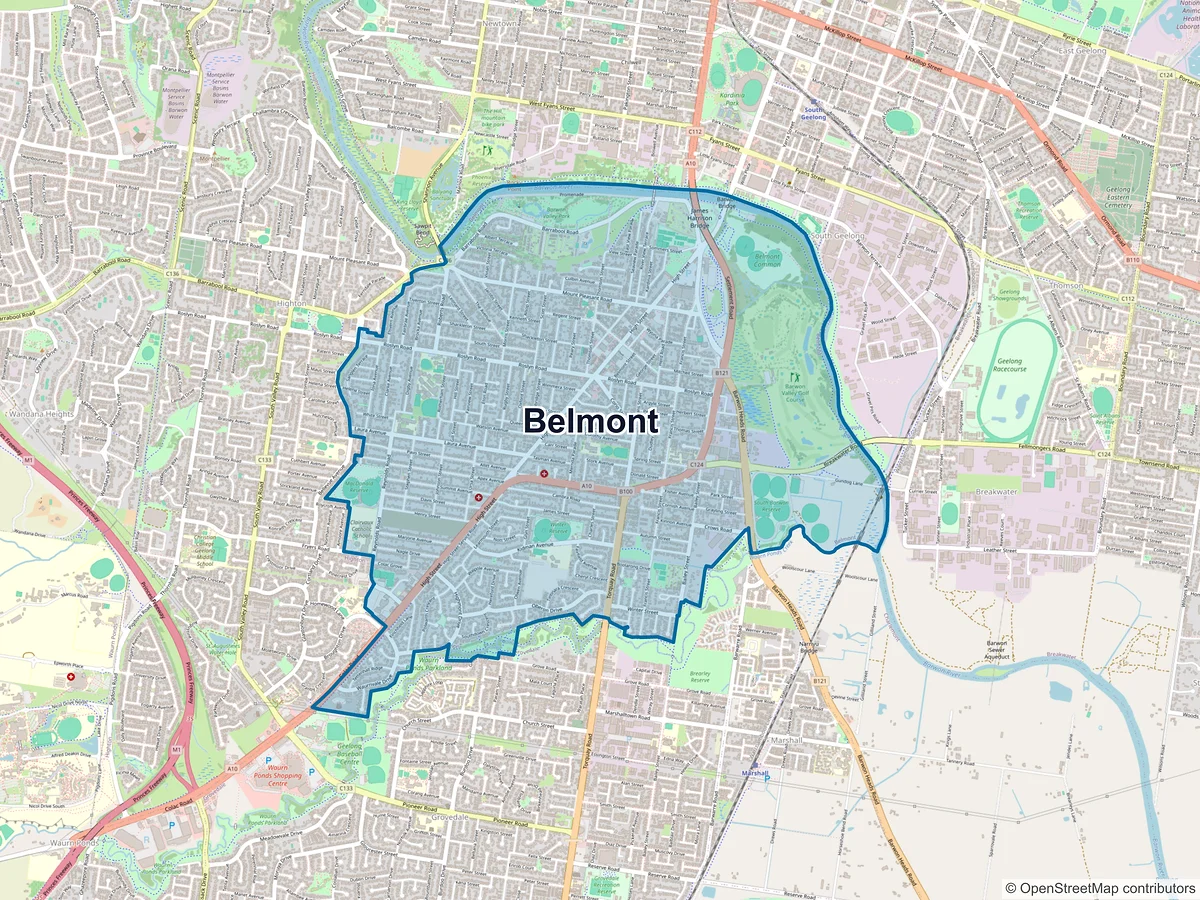 Map of Belmont, VIC, Australia