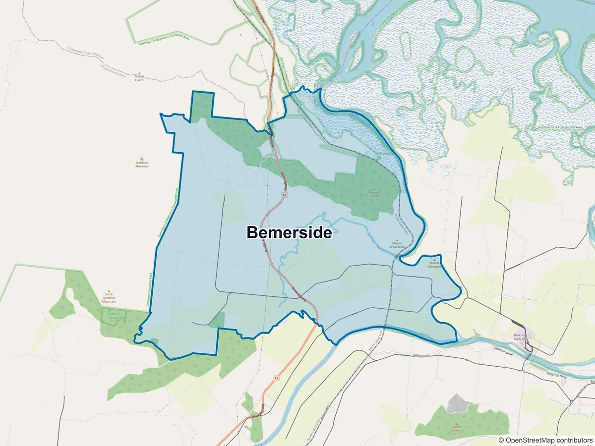 Map of Bemerside, QLD, Australia