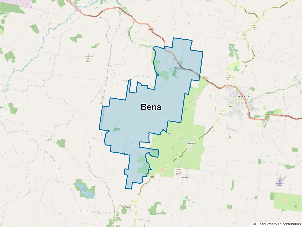Map of Bena, VIC, Australia