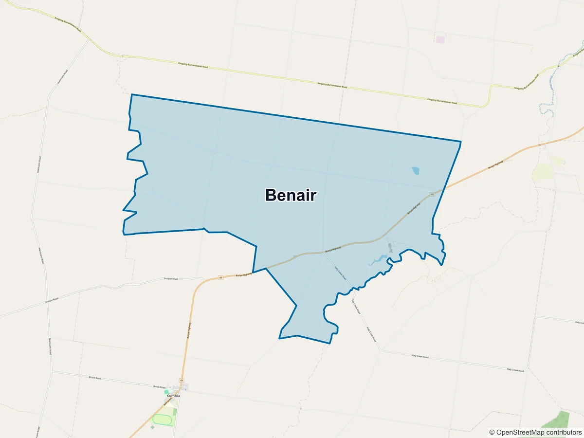 Map of Benair, QLD, Australia