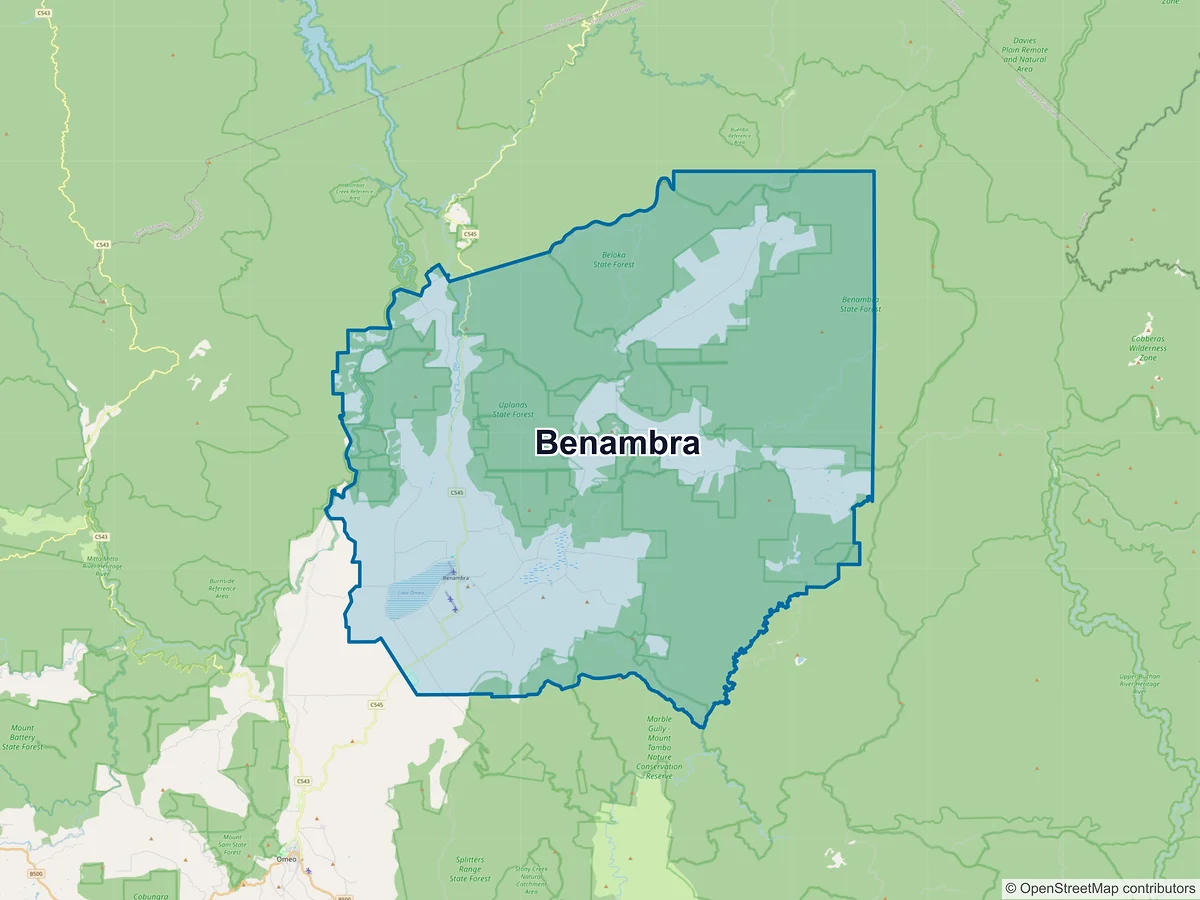 Map of Benambra, VIC, Australia