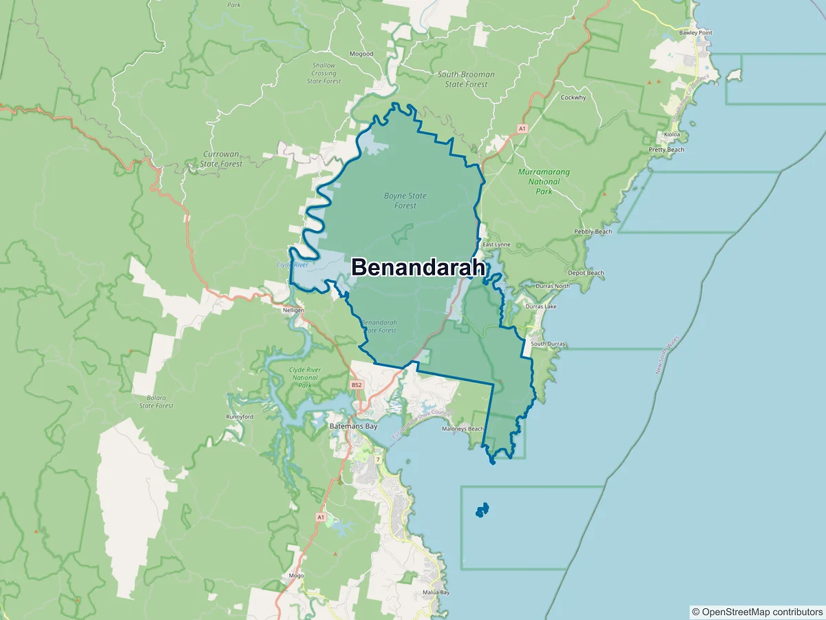 Map of Benandarah, NSW, Australia