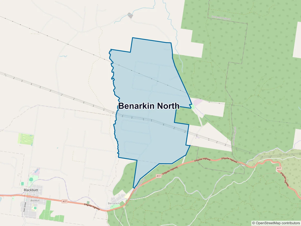 Map of Benarkin North, QLD, Australia