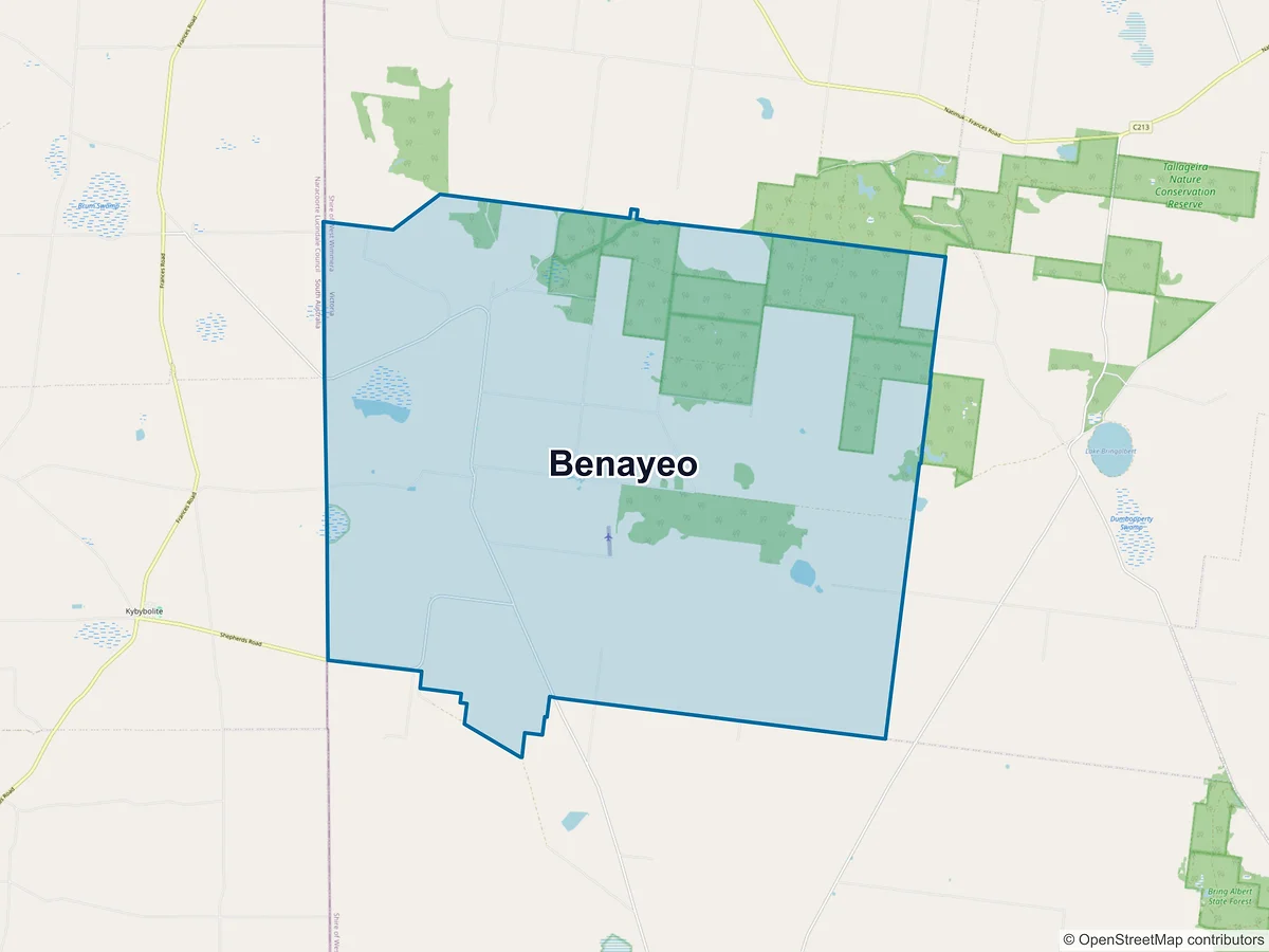 Map of Benayeo, VIC, Australia