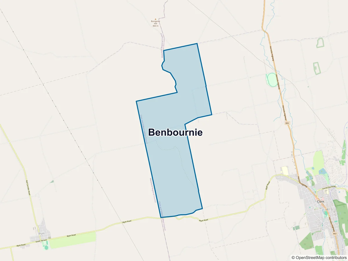 Map of Benbournie, SA, Australia