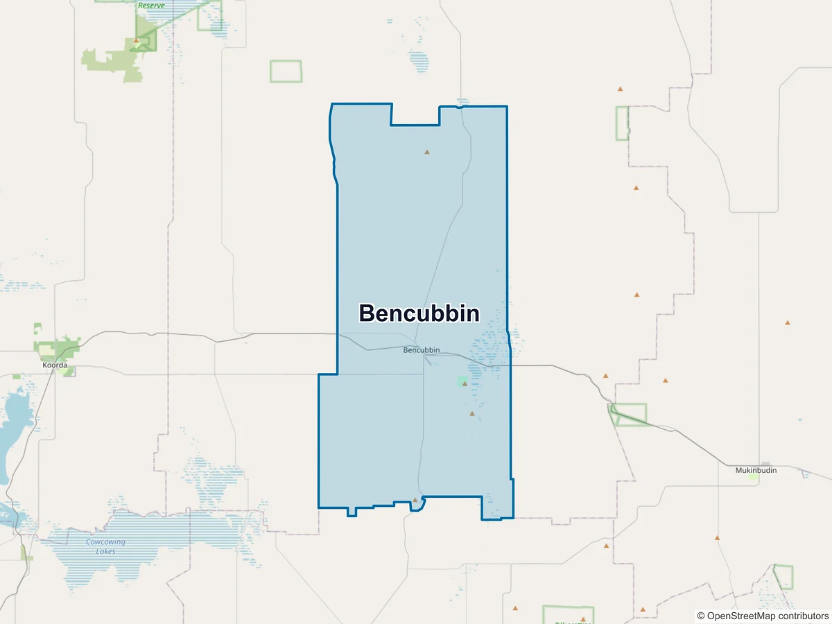 Map of Bencubbin, WA, Australia
