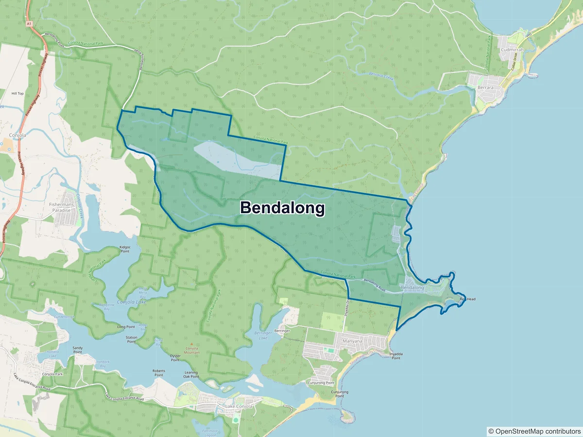Map of Bendalong, NSW, Australia