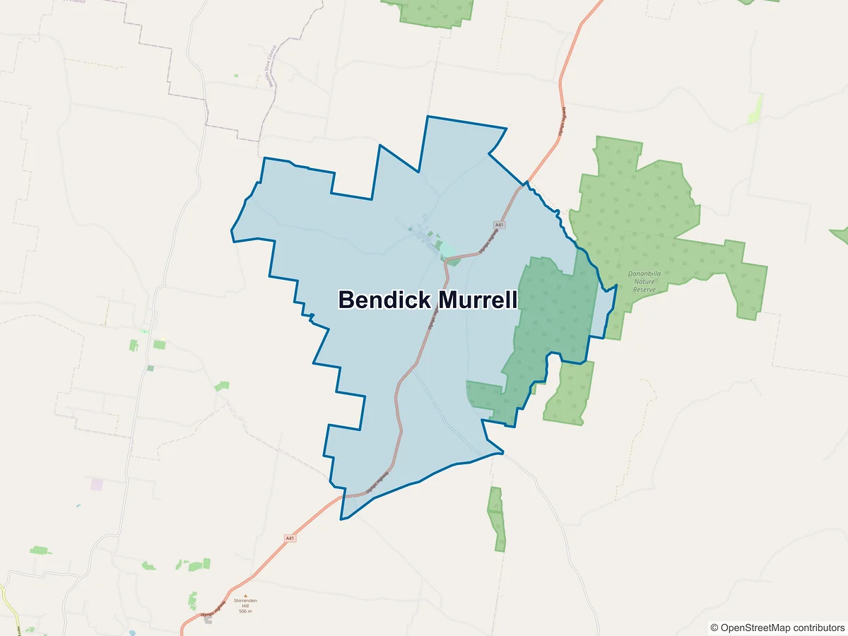 Map of Bendick Murrell, NSW, Australia