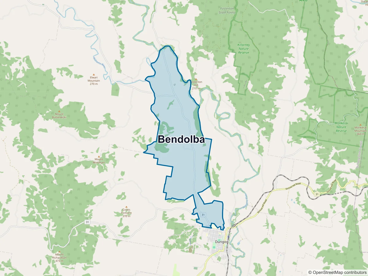 Map of Bendolba, NSW, Australia