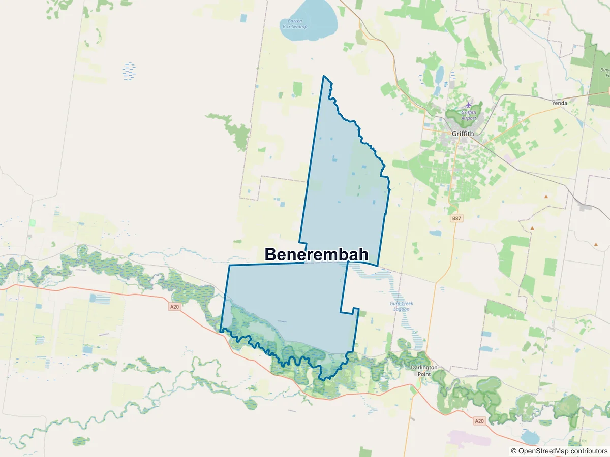 Map of Benerembah, NSW, Australia