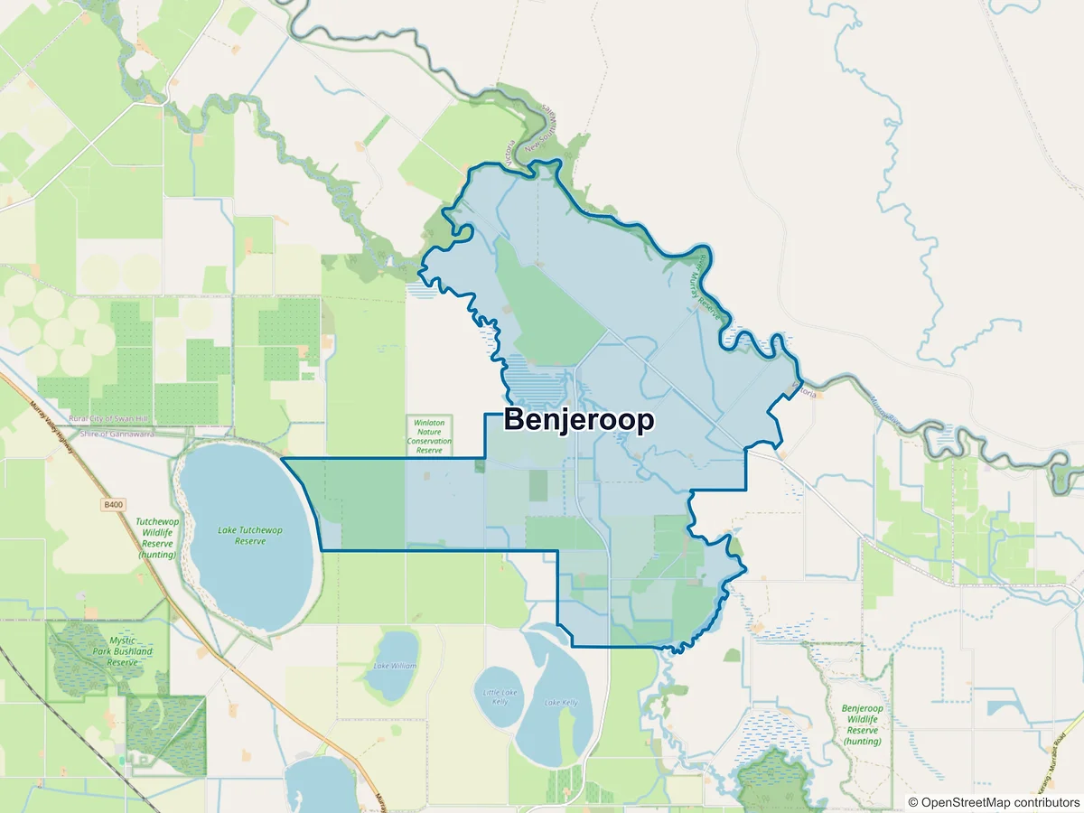 Map of Benjeroop, VIC, Australia