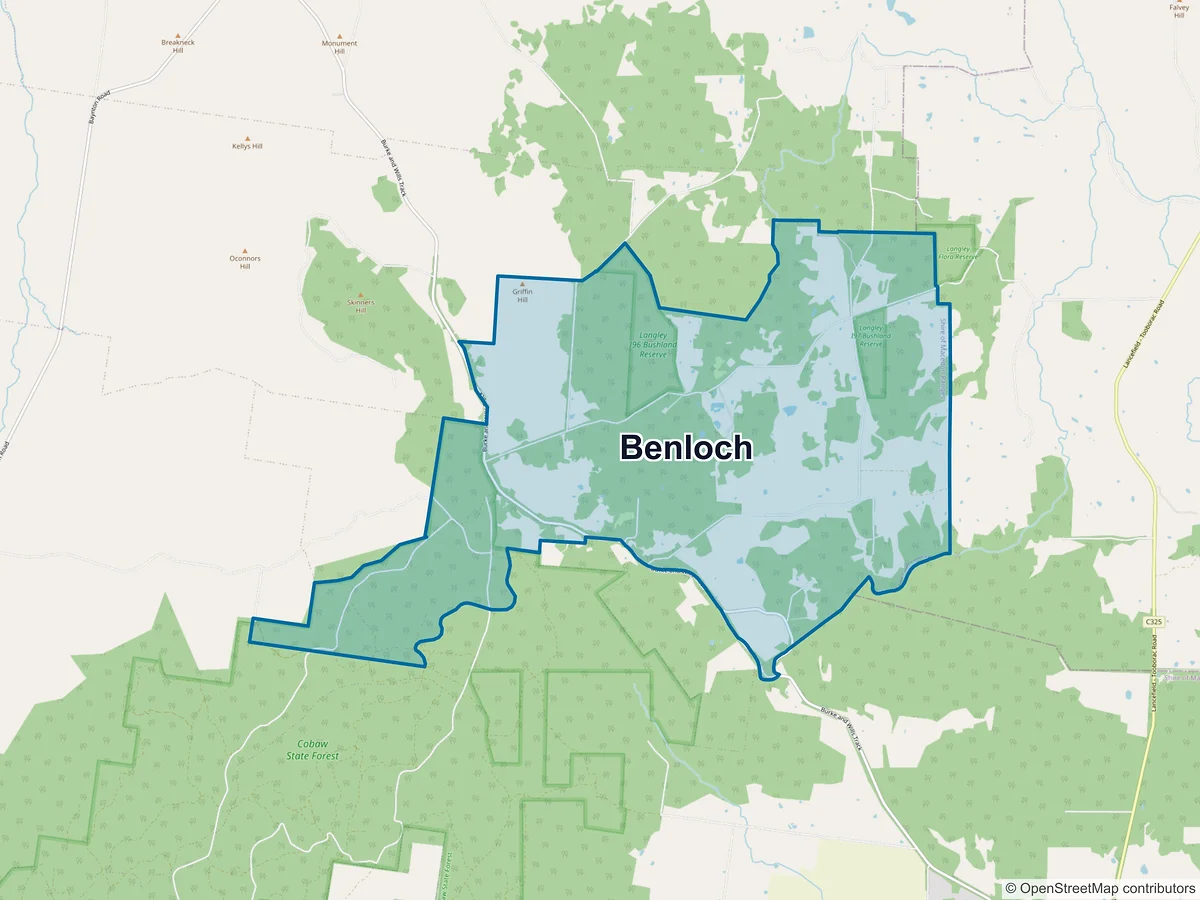 Map of Benloch, VIC, Australia