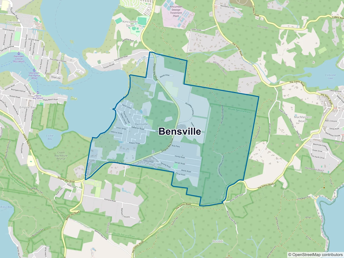 Map of Bensville, NSW, Australia