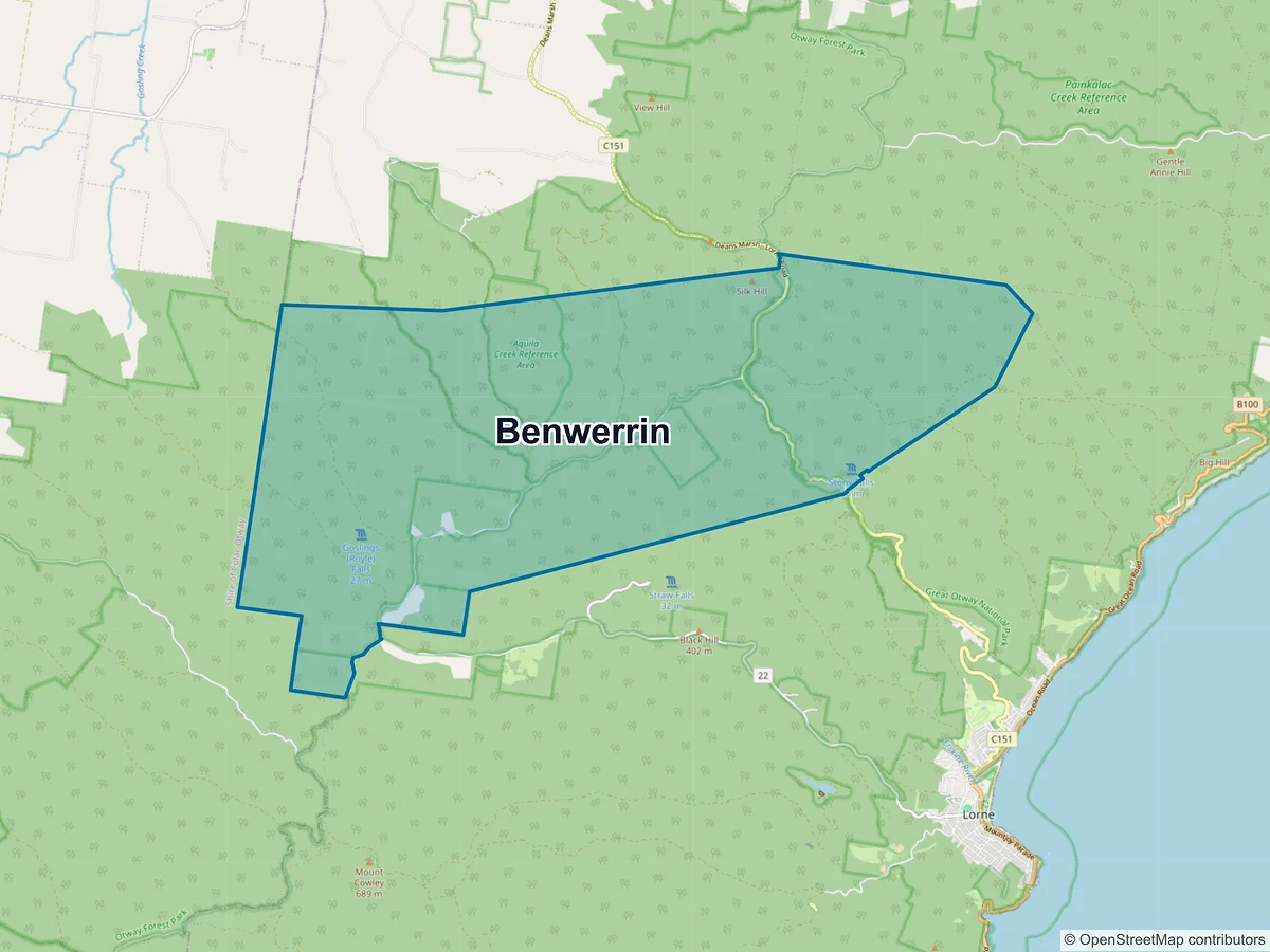 Map of Benwerrin, VIC, Australia