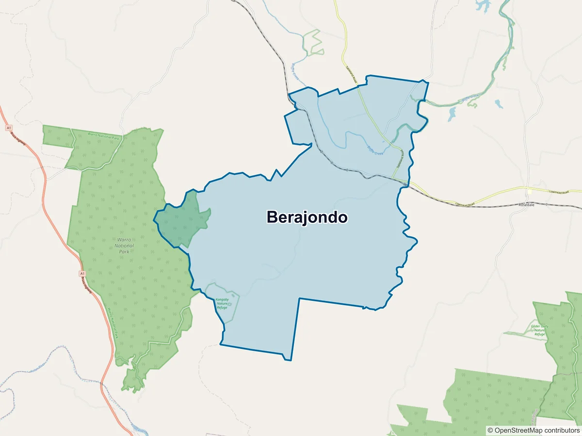 Map of Berajondo, QLD, Australia