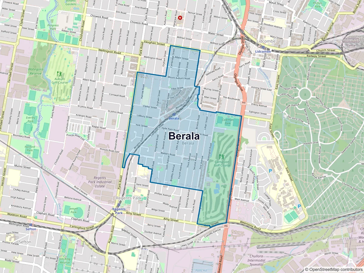 Map of Berala, NSW, Australia