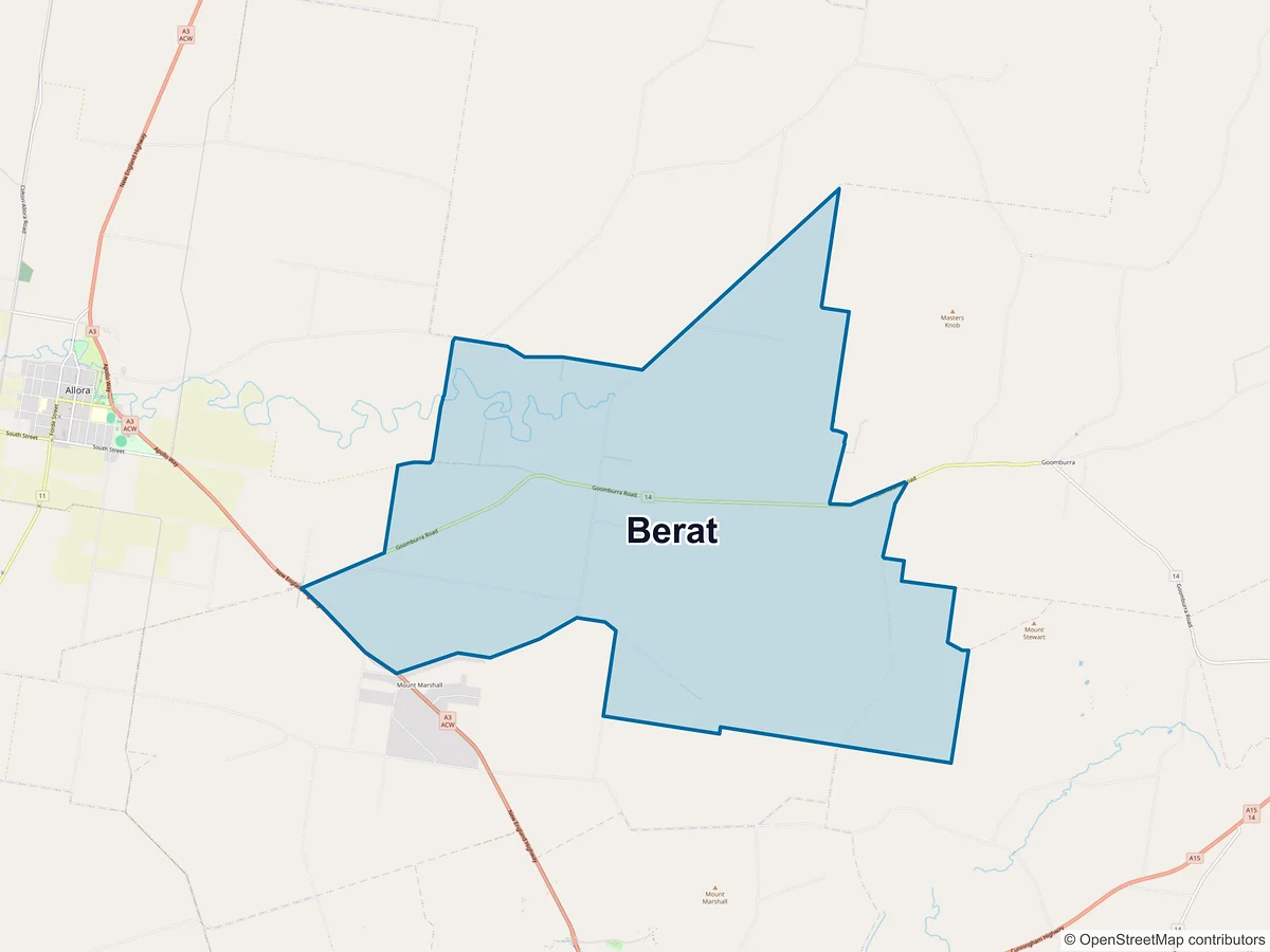 Map of Berat, QLD, Australia