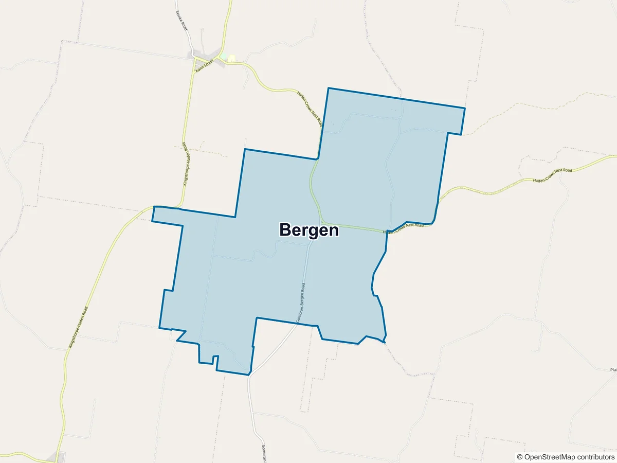 Map of Bergen, QLD, Australia