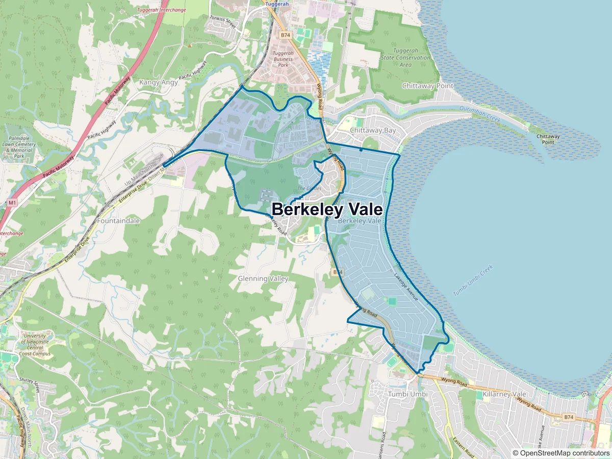 Map of Berkeley Vale, NSW, Australia