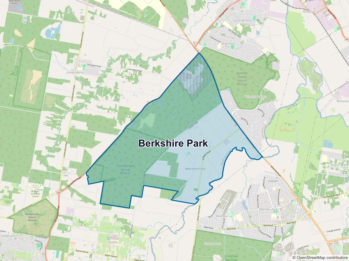 Map of Berkshire Park, NSW, Australia
