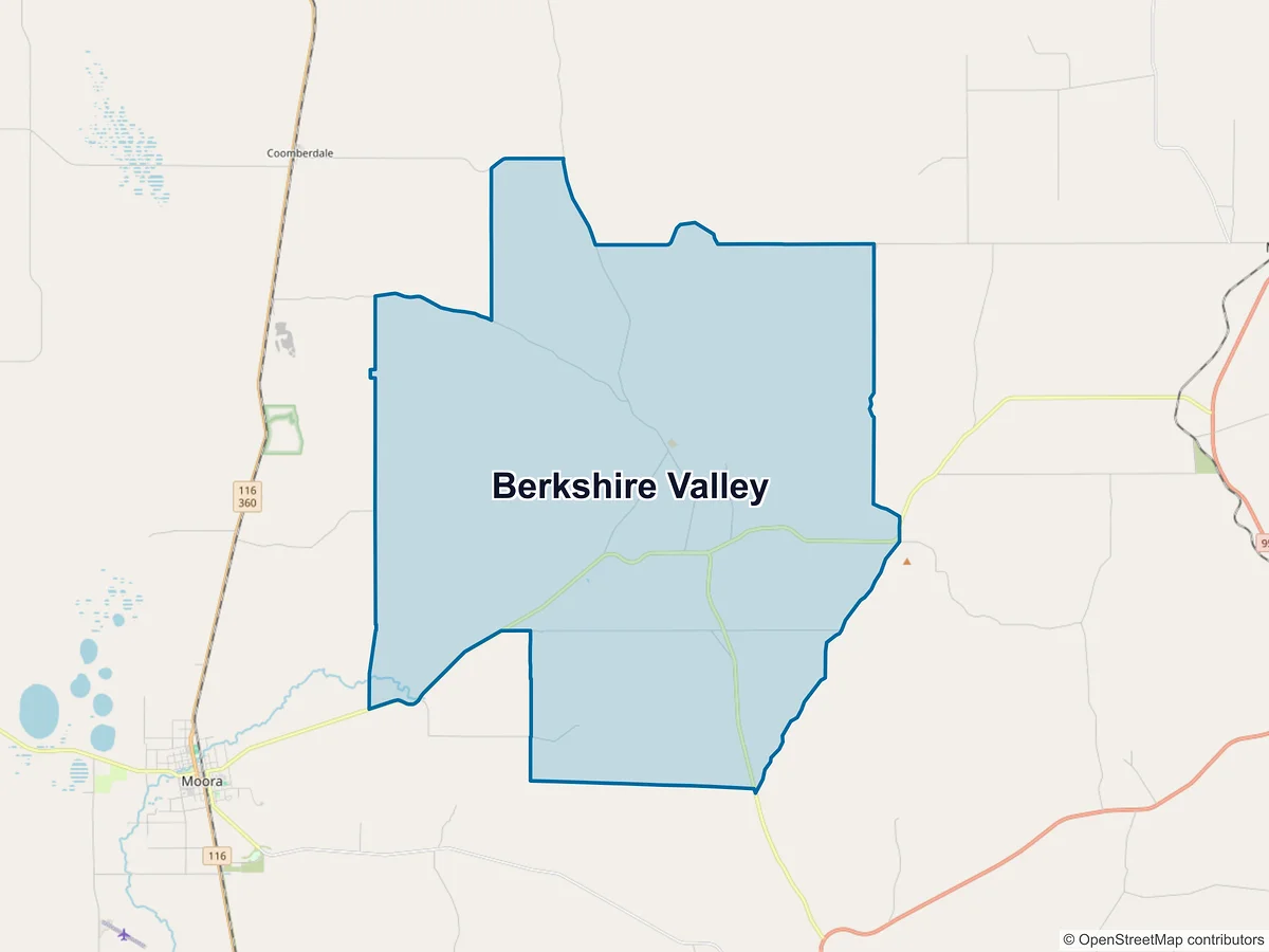 Map of Berkshire Valley, WA, Australia