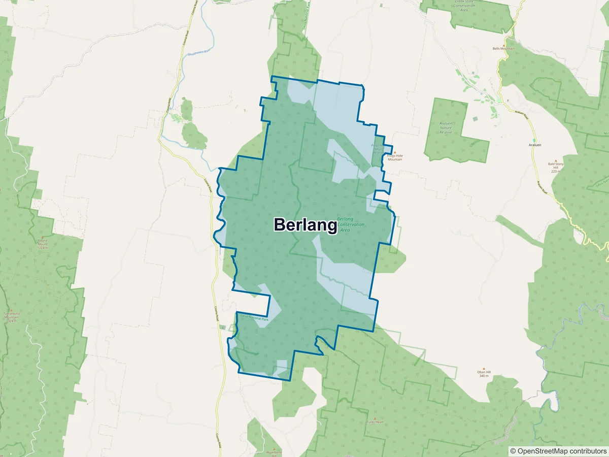 Map of Berlang, NSW, Australia