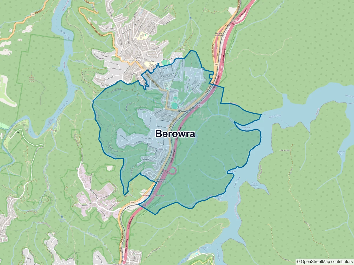 Map of Berowra, NSW, Australia