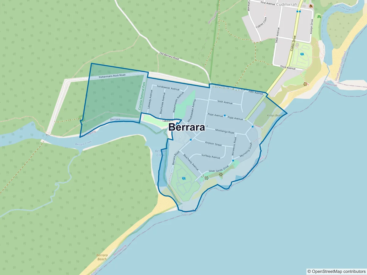 Map of Berrara, NSW, Australia