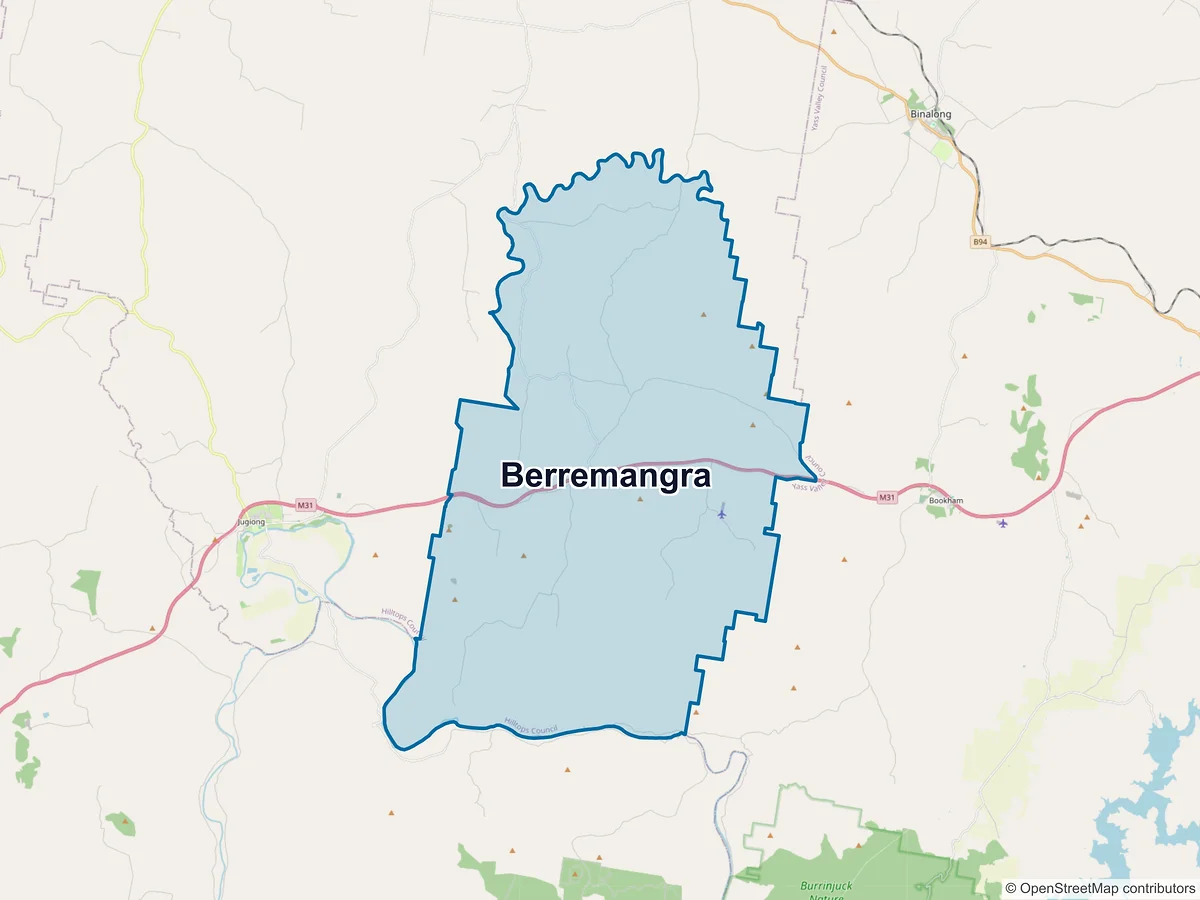 Map of Berremangra, NSW, Australia
