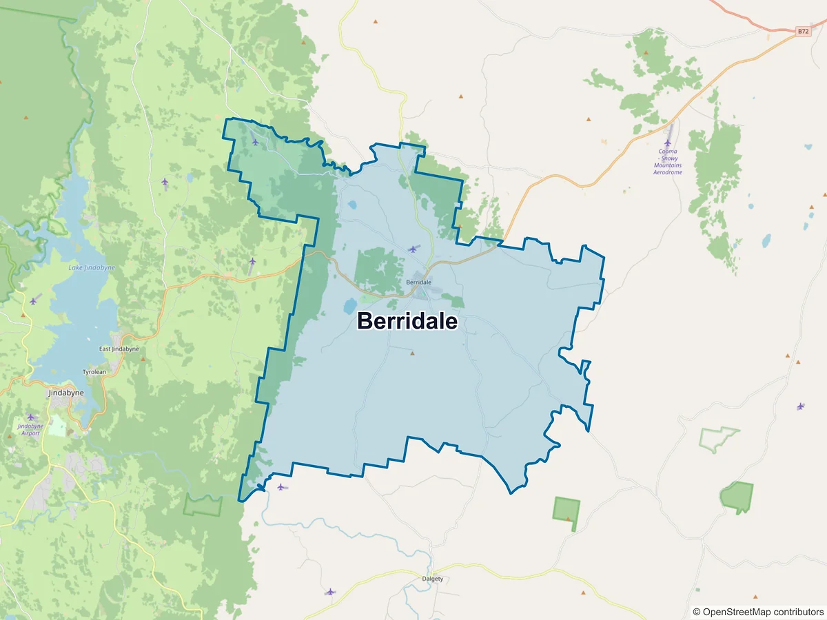Map of Berridale, NSW, Australia