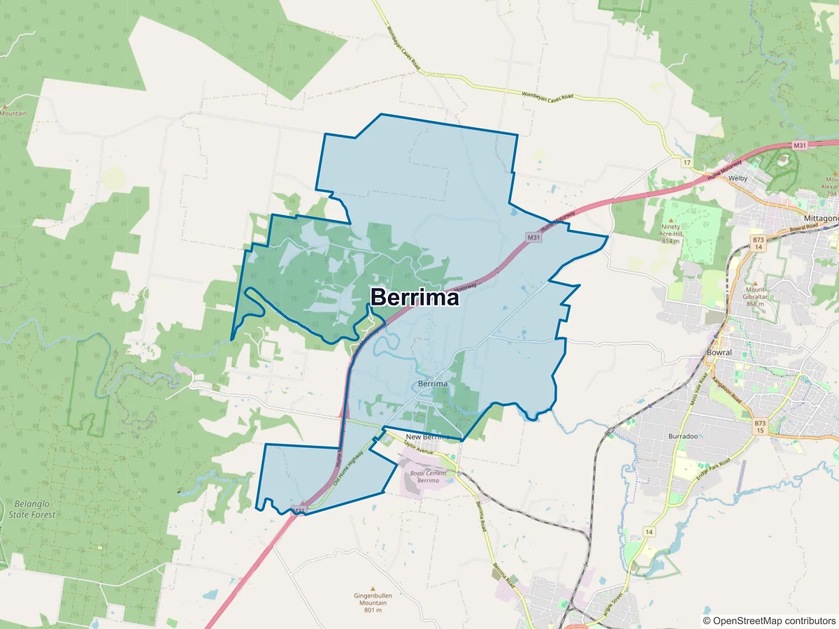 Map of Berrima, NSW, Australia