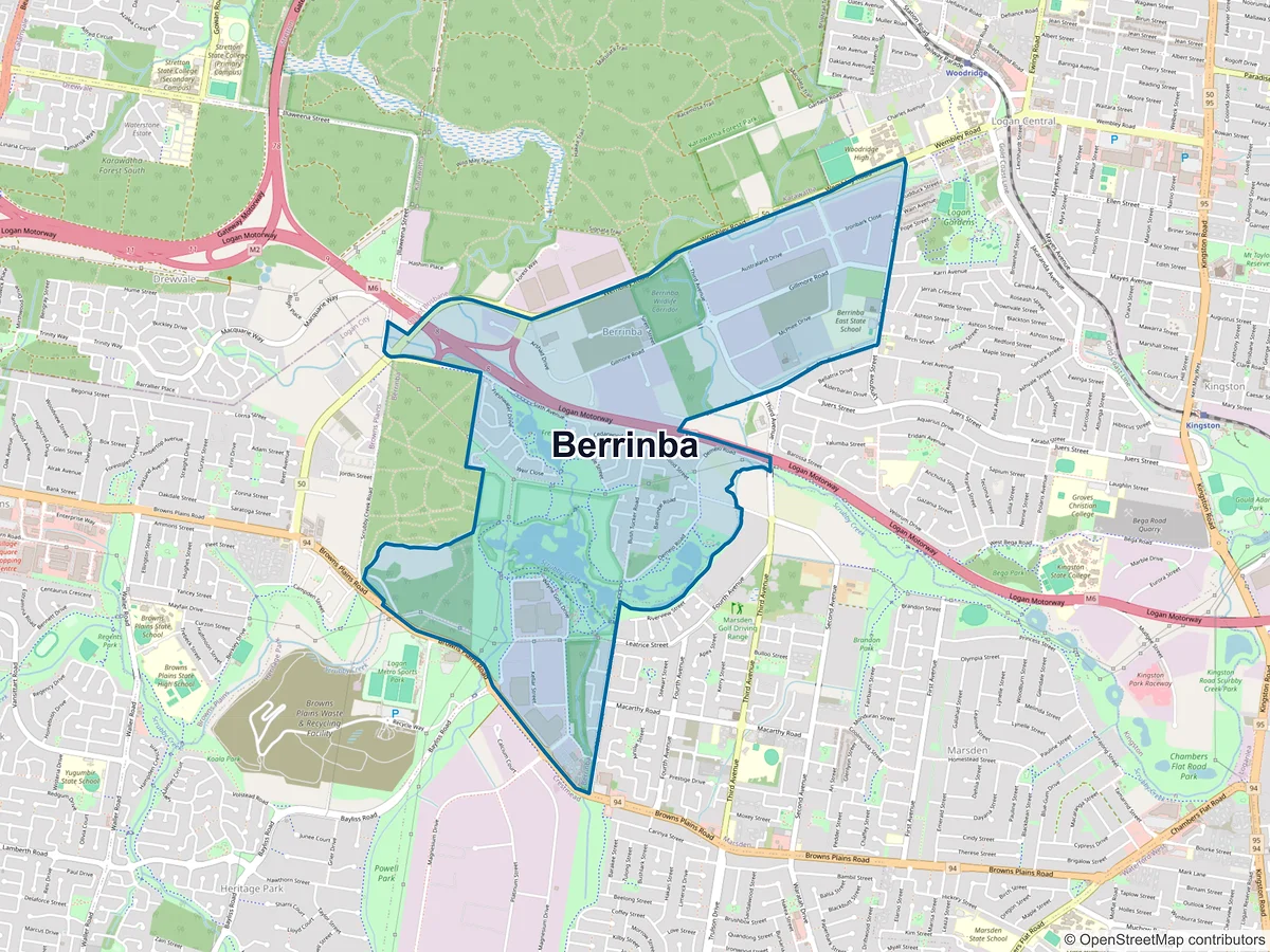 Map of Berrinba, QLD, Australia